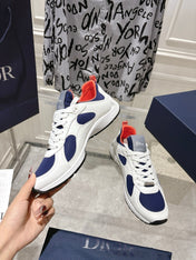 DIOR 25S MILE SERIES SNEAKERS 25MM IN WHITE BLUE CALFSKIN