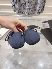 PRADA 26S COLLAPSE SNEAKERS IN BLUE CANVAS