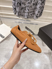 PRADA 26S COLLAPSE SNEAKERS IN CARAMEL BROWN CANVAS