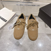PRADA 26S COLLAPSE SNEAKERS IN BROWN CANVAS