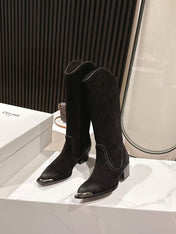 CELINE 25S HIGH BOOTS FOR FALL AND WINTER 45MM IN BLACK SUEDE