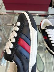 GG ACE SNEAKER IN BLACK SHEEPSKIN