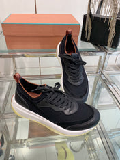 SNEAKER IN BLACK CANVAS MIX SUEDE WITH LAMBSKIN