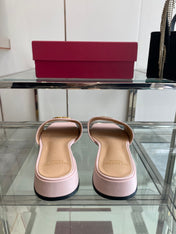 VLTN HIGH HEEL 25S 30 MM IN LIGHT PINK LAMBSKIN WITH GOLD HARDWARE