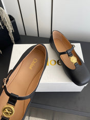 CHLOÉ 26S MARY JANE SHOES IN BLACK CALFSKIN