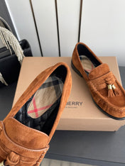 BURBERRY 26S LOAFERS IN BROWN SUEDE