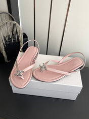 CELINE 26S THONG SANDALS IN LIGHT PINK CALFSKIN