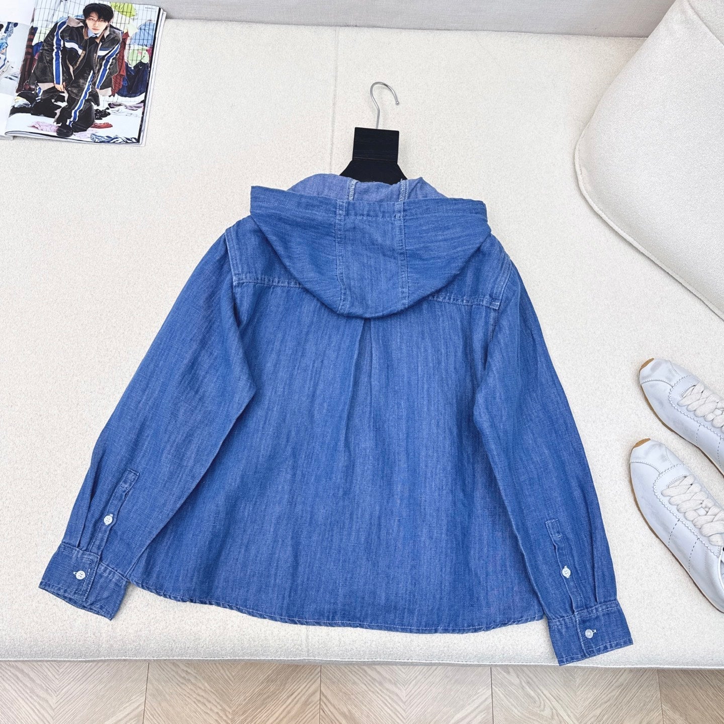 LORO PIANA 26S DENIM HOODED SHIRT 711