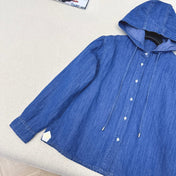 LORO PIANA 26S DENIM HOODED SHIRT 711