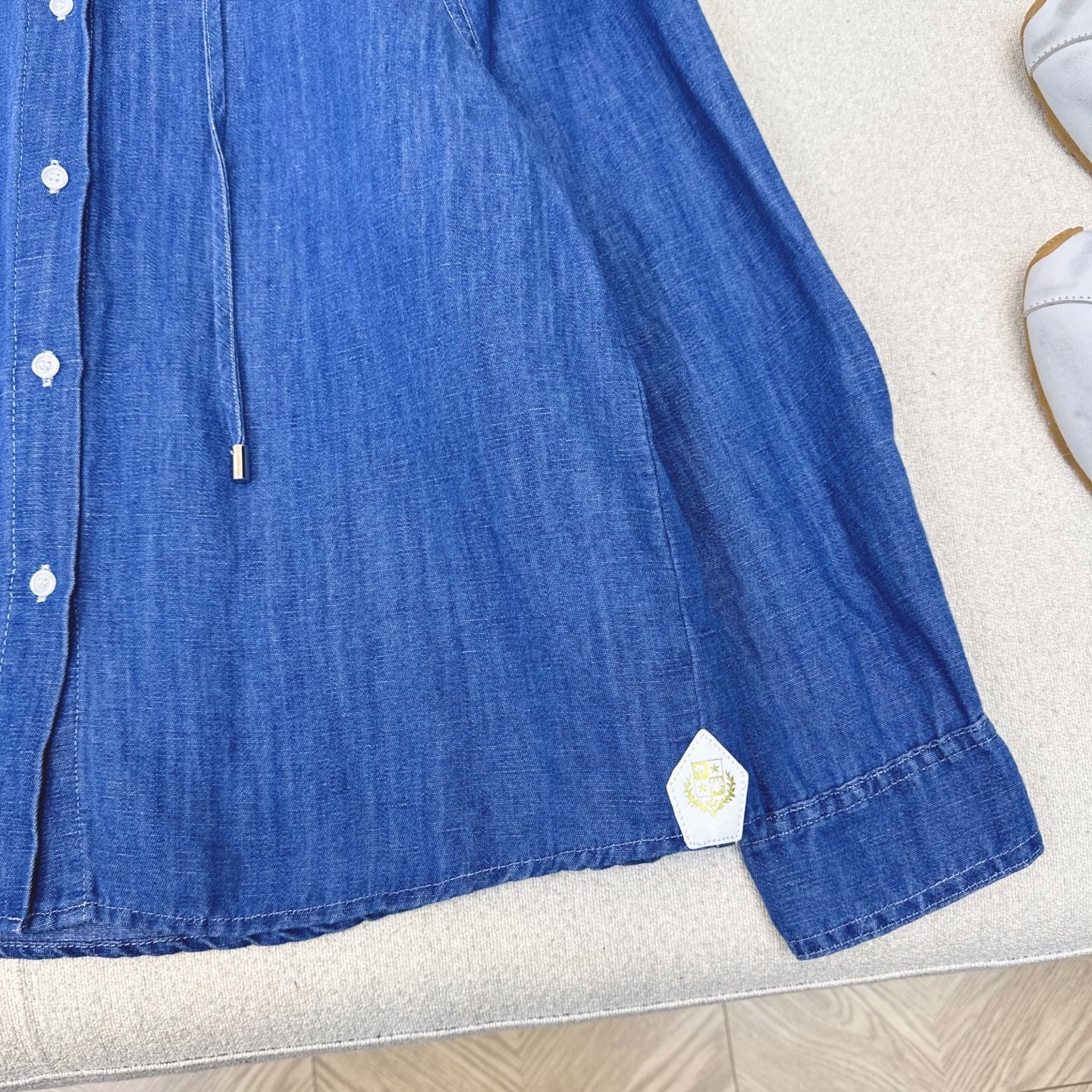 LORO PIANA 26S DENIM HOODED SHIRT 711