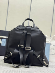 PRADA 25S MEDIUM RE-NYLON BACKPACK 39 IN BLACK WITH POUCH