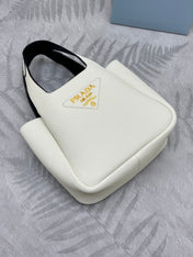 PRADA 25S TOTE MINI BAG 18 IN IVORY CALFSKIN GOLD HARDWRE