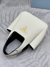 PRADA 25S TOTE MINI BAG 18 IN IVORY CALFSKIN GOLD HARDWARE
