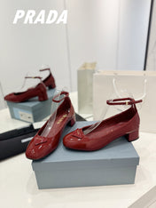 Pra Pumps 40 Square Sole Wine Patent Leather