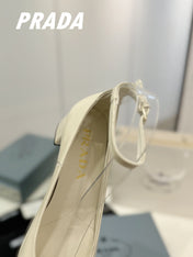 PRA NAPPA MARY JANE PUMPS CREAMY WHITE LAMBSKIN