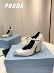 PRA BRUSHED PUMPS WHITE LAMBSKIN