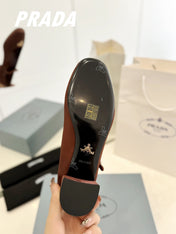 Pra Ballerina Pumps 40 Rust Suede Fabric