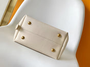 LV 25S LOW KEY HOBO BAG 28 CM IN CREAM WHITE CALFSKIN