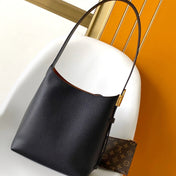 LV 25S LOW KEY HOBO BAG 35 CM IN BLACK CALFSKIN