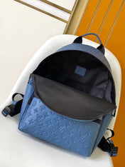 DISCOVERY BACKPACK 38 IN BLUE MONOGRAM ECLIPSE CANVAS AND TAURILLON