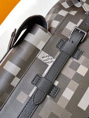 LV 25S CHRISTOPHER BACKPACK 47 IN DAMOFLAGE BLACK CALFSKIN