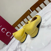 GUCCI 26S HORSEBIT BALLET FLATS IN YELLOW CALFSKIN