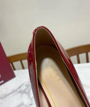GUCCI 26S HORSEBIT BALLET FLATS IN DARK RED CALFSKIN