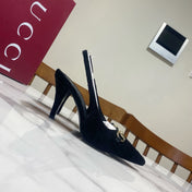 GUCCI 26S SLINGBACK HEELS 85 MM IN BLACK VELVET