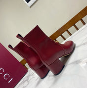 GUCCI 26S HORSEBIT BOOTS 40 MM IN RED CALFSKIN