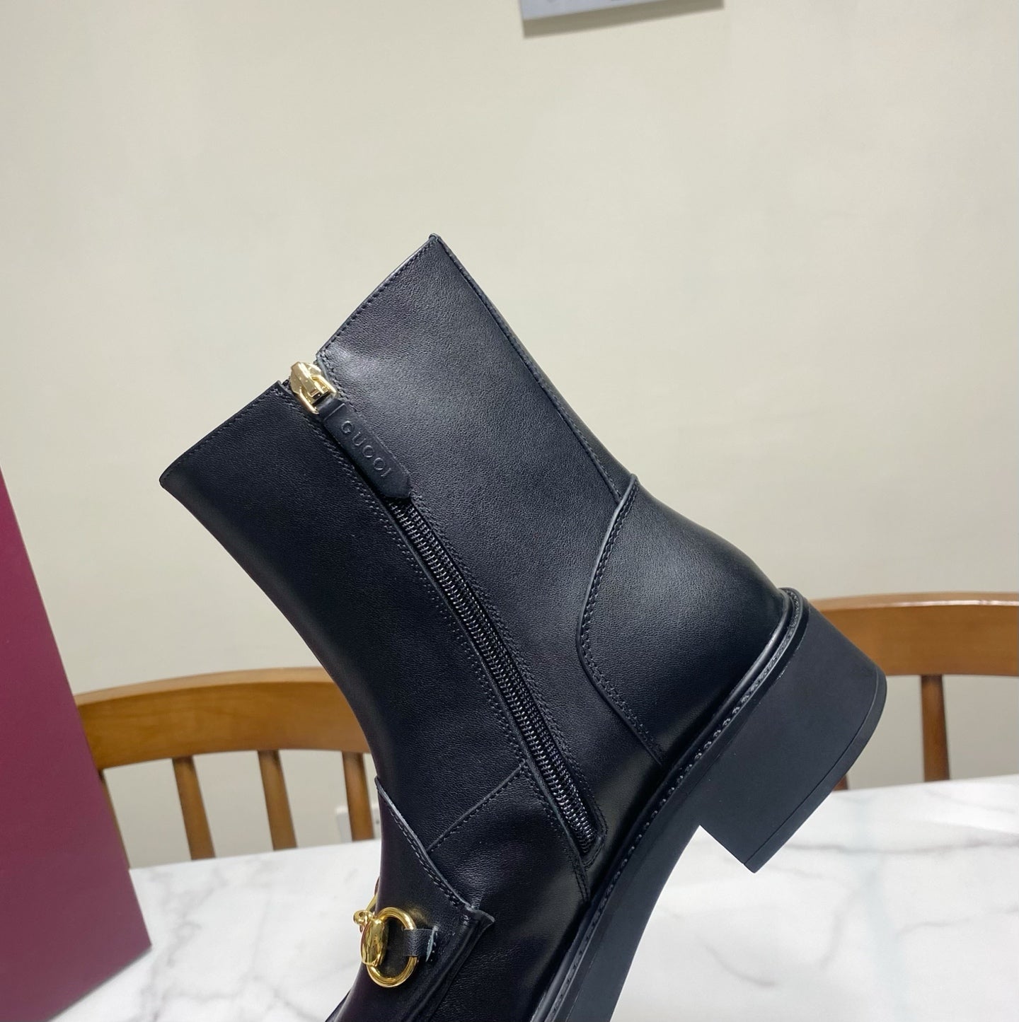 GUCCI 26S HORSEBIT BOOTS 40 MM IN BLACK CALFSKIN