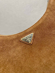 HOBO BAG 23 IN RUSSET BROWN SUEDE GOLD CHAIN