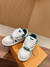 LV Trainer Maxi Sneaker White Mix Emerald Green Calfskin