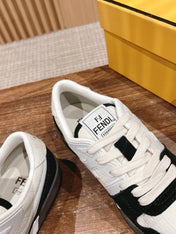 FENDI MATCH TRAINER IN BLACK MIX WHITE CALFSKIN AND HIGH-DENSIITY FABRIC