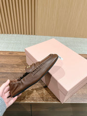 NAPPA LOAFERS IN PECAN BROWN LAMBSKIN