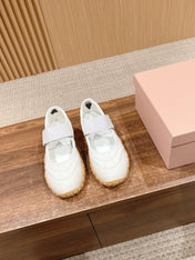 BALLET SHOES IN WHITE LAMBSKIN AND FABRIC ANTI-SLIP RUBBER SOLE