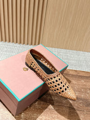 LP POINTED-TOE BALLET FLATS 25S IN LIGHT BROWN LAMBSKIN