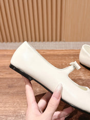 CHANEL 25S BALLET MARY JANES BLACK AND IVORY IN CALFSKIN