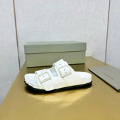 BIRKENSTOCK SLIPPERS IN WHITE CALFSKIN