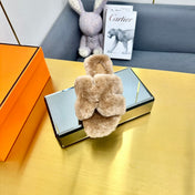 0RAN SHEARLING SANDALS LIGHT BROWN