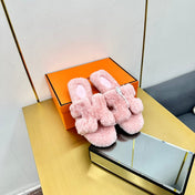 ORAN SHEARLING SANDALS BABY PINK