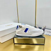 CHLOE 26S SKATE SNEAKERS IN WHITE AND NAVY BLUE CALFSKIN
