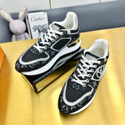 NEO RUN AWAY SNEAKER IN BLACK MONOGRAM DENIM FABRIC