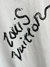 LV T-SHIRT IN WHITE PURE COTTON LOGO PRINT 238775