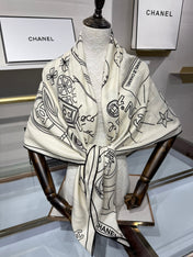 CHANEL 25S SCARF 140 IN SILK 732180