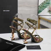 OPYUM SANDALS IN CUBA GOLD SATIN CREPE