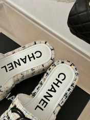 CLASSIC SLIPPERS THICK SOLE IN MULTICOLOR TWEED