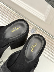 ELENA MULE IN BLACK VELVET
