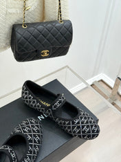 CC FLAT MARY JANE 25SS IN BLACK EMBELLISHED WITH RHINESTONES