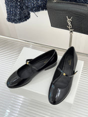 CELINE 26S MARY JANE SHOES IN BLACK LAMBSKIN