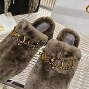 CHLOÉ 26S HIGH-HEELED MULES IN SMOKY BROWN WOOL